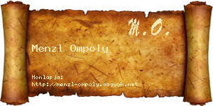 Menzl Ompoly névjegykártya